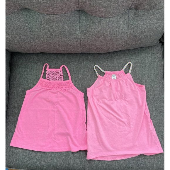 Oshkosh Other - Oshkosh Girls Solid Pink Thin Strap Tank Tops Size 6 or 6X Lot of 2